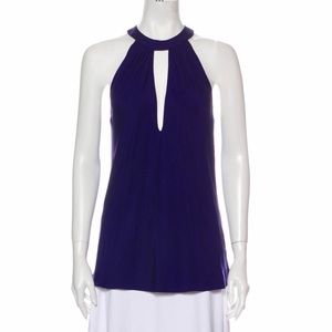 Ramy Brook Silk Sleeveless Keyhole Blouse in Purple-Blue. Excellent Cond. XS